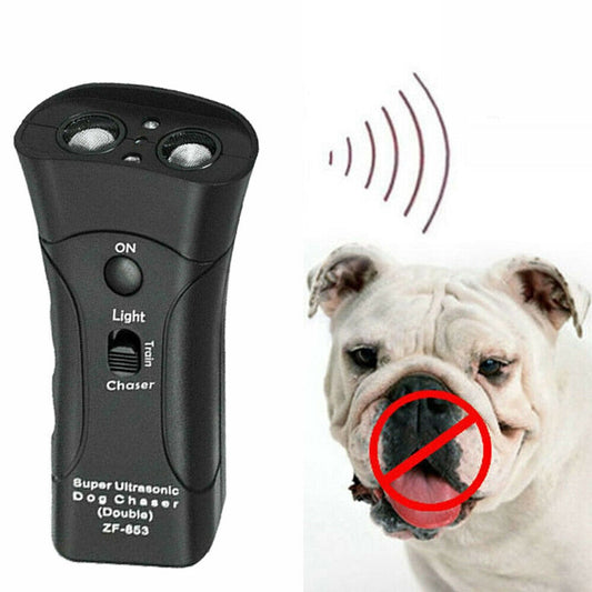 3-in-1 Anti Barking Dog Training Device Ultrasonic Dog Training Repeller LED Flashlight