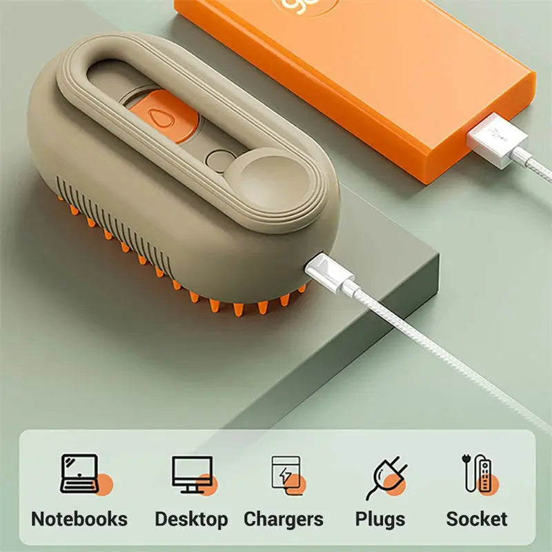 Cat & Dog Steam Brush | 3-in-1 Grooming & Hair Removal