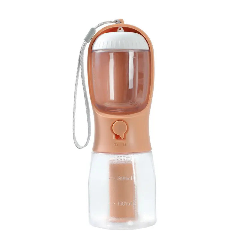 "Multi-Functional Dog Water Bottle with Food & Waste Bag Holder" - Ocean Blue