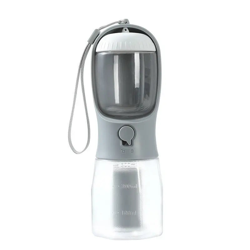 "Multi-Functional Dog Water Bottle with Food & Waste Bag Holder" - Ocean Blue