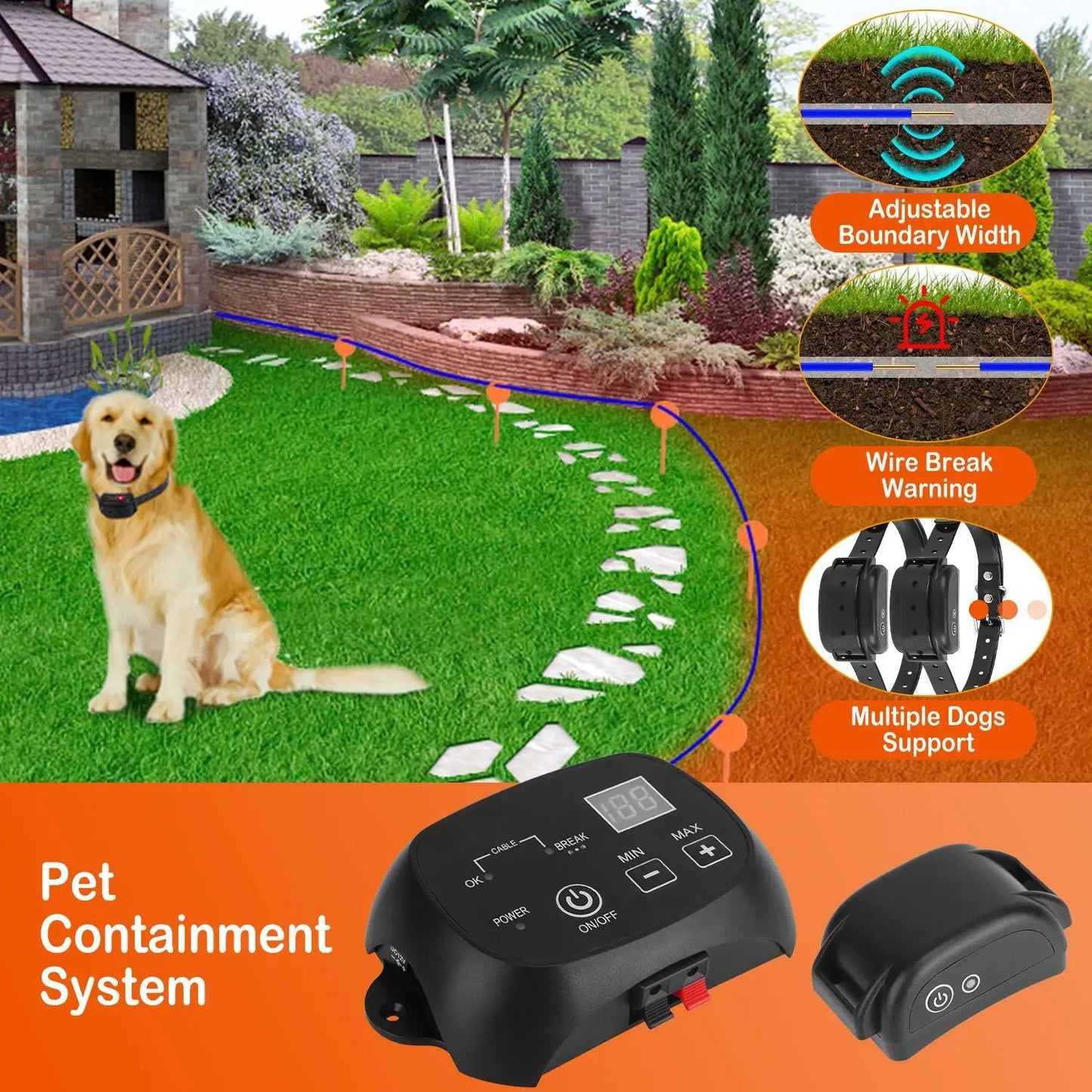 Wireless Dog Fence System – Waterproof Receiver | Adjustable Levels
