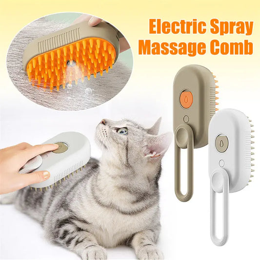 Cat & Dog Steam Brush | 3-in-1 Grooming & Hair Removal