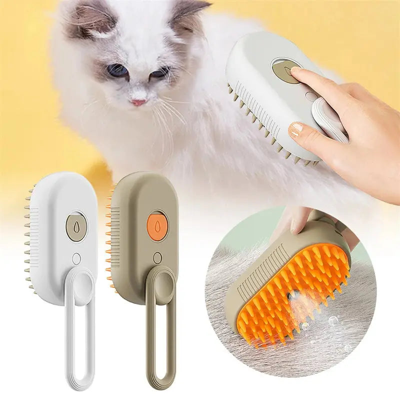 Cat & Dog Steam Brush | 3-in-1 Grooming & Hair Removal