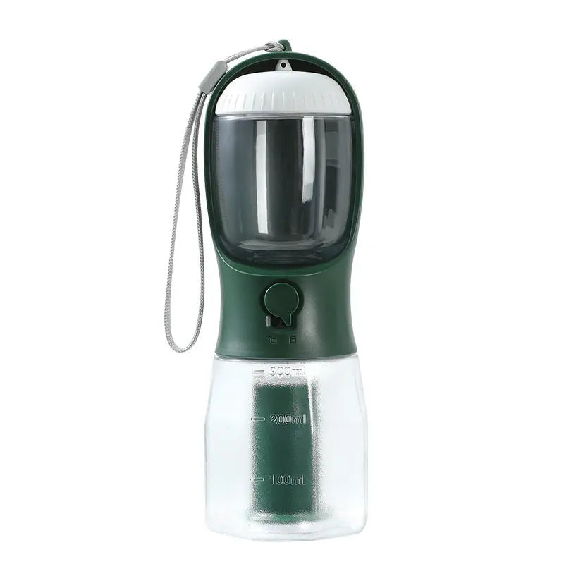 "Multi-Functional Dog Water Bottle with Food & Waste Bag Holder" - Ocean Blue