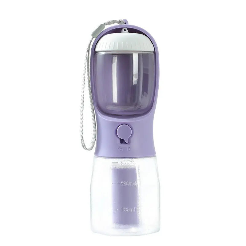"Multi-Functional Dog Water Bottle with Food & Waste Bag Holder" - Ocean Blue