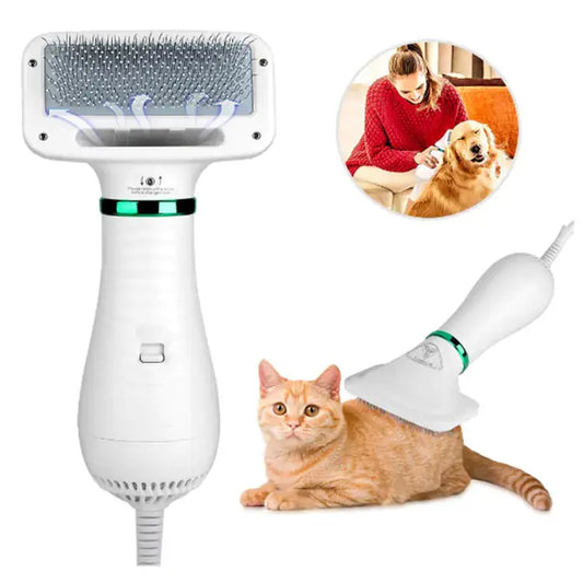 Pet Electric Hair Dryer Comb for Dogs and Cats Ocean Blue