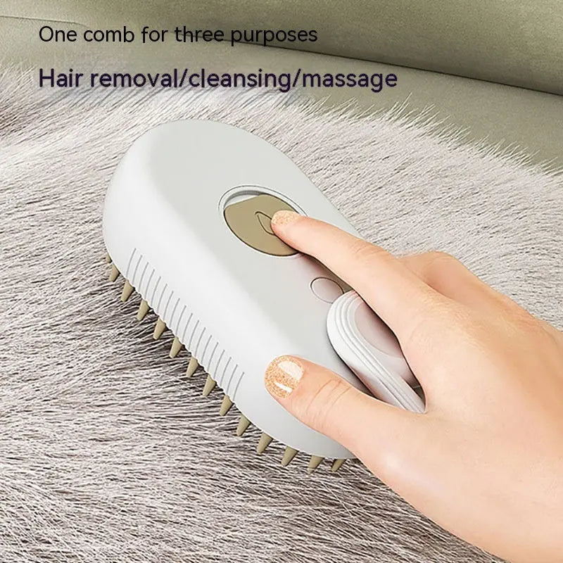 Cat & Dog Steam Brush | 3-in-1 Grooming & Hair Removal