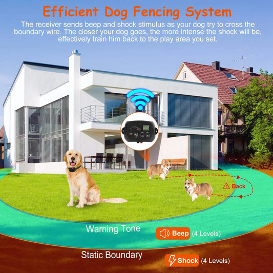 Wireless Dog Fence System – Waterproof Receiver | Adjustable Levels