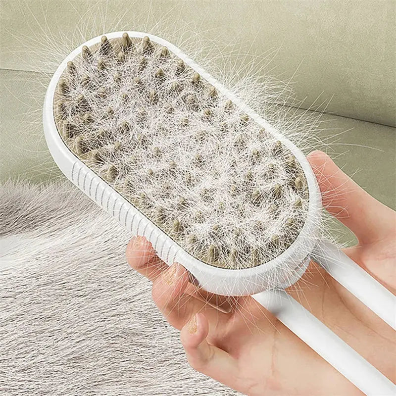 Cat & Dog Steam Brush | 3-in-1 Grooming & Hair Removal